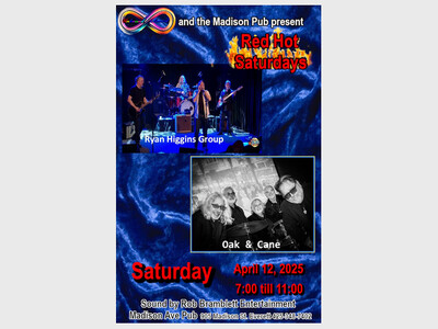 New music night w Ryan Higgins & Oak and Cane 